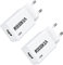 USB Ladegerät 2Pack 2.4A/5V USB Stecker USB Netzteil USB Ladestecker USB Netzstecker USB Aadapter Kompatibel mit iPhone Samsung Sony HTC LG Xiaomi