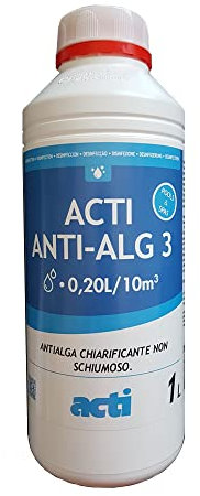 AcquaHOME® ACTI ANTIALGHE per Piscina - Anti ALG3 Confezione da 1 LITRO - Ideale per Spa E Piscine FUORITERRA di Piccole E Medie Dimensioni