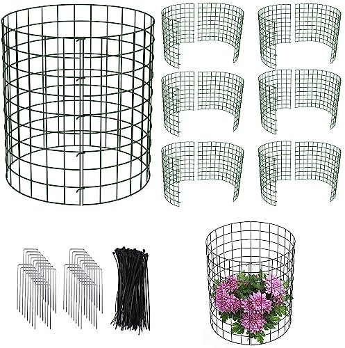 Pflanzenschutz aus Draht, 6 Stück, kleiner Draht-Pflanzenschutz von Tieren, Netz, Metallkäfig, Hühnerdrahtabdeckung zum Schutz von Pflanzen, Garten, Sträuchern und Gemüse vor Tieren (40 x 32 cm)
