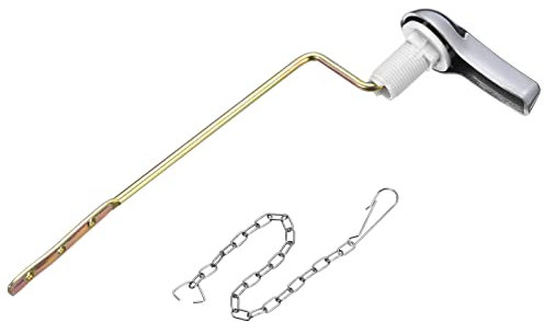 sourcing map Toilette Griff Ersatz Kit Universal Seite Montage Toilette Spülung Griff Toilette Reise Hebel mit Kette für Bad Toilette Behälter ABS Eisen