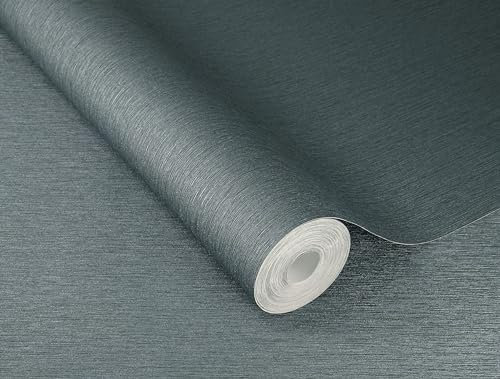 Rasch Vliestapete Einfarbig Linien Struktur Blau Metallic 608687