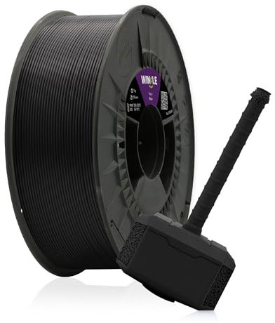 WINKLE PLA Tough Filament 1.75mm Schwarz, 300g Spule, 3D Drucker Filament Kompatibel mit FDM Druckern, 3D-Druckmaterialien, Maßgenauigkeit +/- 0.05mm, Bioabbaubar Hohe Zähigkeit und Härte