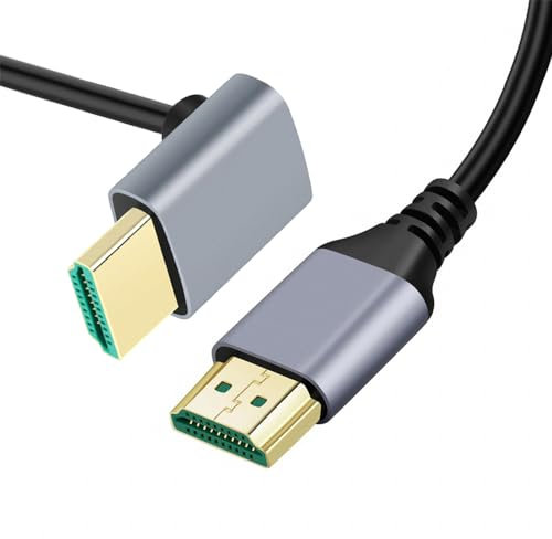 xiwai Cavo HDTV ultra sottile 8K HDMI 2.1, 0,5 m, 4K, ultra flessibile, sottile, ad angolo di 90 gradi, da maschio a maschio, per computer, HDTV, proiettore, Home Theatre