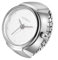 JewelryWe Ringuhr Fingeruhr Elastisch Schmetterling - Damen Analog Quarz Fingerringuhr Ring Uhr Uhrenring mit Weiß Schmetterling Römischen Ziffern Zifferblatt und Silber Legierung Elastisch Band