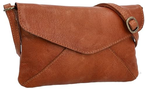 Gusti Leder Umhängetasche Karisma – Damen Handtasche aus echtem Leder – Kleine Handtasche Damen – Braun