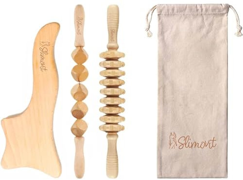 Maderotherapie corps | Rouleau de massage cellulite | Kit pour professionnel | Elimine la cellulite | Soulage les douleurs musculaires | Accessoires inclus | Massage et relaxation | Fesses Cuisses