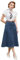 Damen Elegante Freizeitsrock Vintage A-Linie Jeansrock mit Schlitz Farbverlaufsrock mit Hohe Taille Jeansrock In A-Linie Denim Blau S