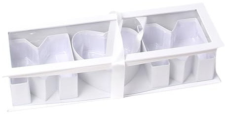 curfair Geschenkbox für Blumenarrangements, Karton, nachfüllbar, in Buchstabenform, leer, klares Fenster, rechteckig, Erdbeerverpackung, dekorativ, Seife, selbstgemacht Weiß