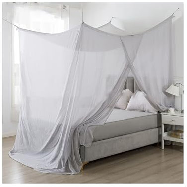 NDTGAQVV Abschirmgewebe Silberne Bettvorhänge, Netz-EMF-Schutz-Baldachin, RF-Abschirmnetz, Queen-Size-Größe, Twin-Size