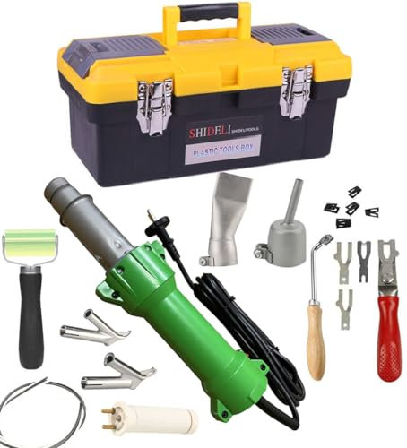 1600W Pistola Saldatura ad Aria Calda Plastica Luce Led Set di Strumenti Completo di Strumenti Pistola Saldatore Portatile con Pavimentazione Farfalla Riparazione Kit di Saldatura Custodia Trasporto