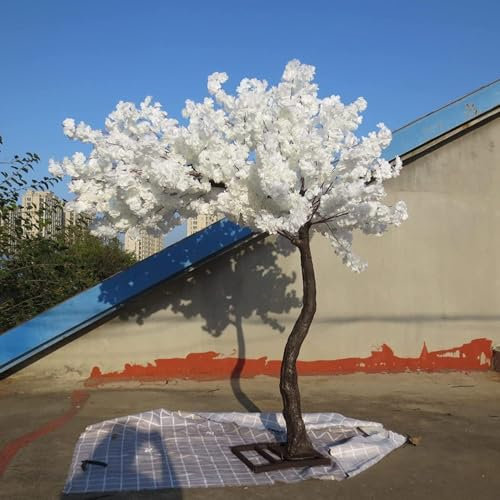 Planta Artificial Grande Exterior Decorativas Árbol De Cerezo Japonés Artificial,Planta Grande,Decoración De Flor De Seda Sakura Falsa Hecha A Mano,Árbol De Los Deseos,para Bodas, Eventos,1.5x1m