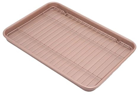 FytStycale Premium Backblech Set mit Gitterrost, Ofenform Aus Karbonstahl, 39.5 cm X 27 cm X