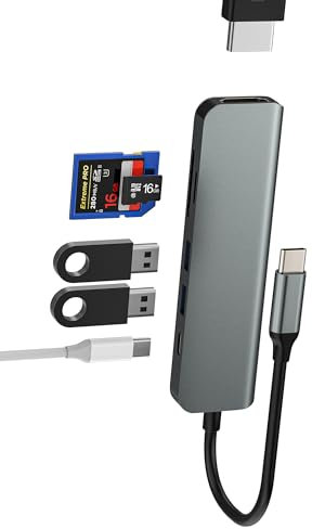 Hub USB C(6in1)Type C Multiporta Adattatore HDMI Lettore Schede SD Micro SD TF USB OTG 3.0 per Apple iphone 16 tipo C Ricarica cavo Macbook Docking Station per iPad Thunderbolt compatibile per Samsung