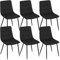 EUGAD Esszimmerstühle 6er Set, für Esszimmer Küche Wohnzimmer, Küchenstühle gepolstert mit Rückenlehne Samtbezug, mit Metallbeinen, 150 kg belastbar, Schwarz