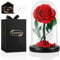 Rosa Stabilizzata Vera in Cupola Vetro,Regalo per Lei,Fiori Rose Eterna la Bella e la Bestia, Idee Regalo San Valentino,Compleanno,Anniversario per Donna Fidanzata Mamma,Festa della Mamma(Rossa)