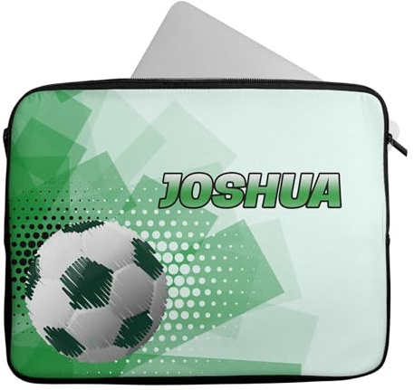 Personalised Any Name Football Design Laptop Case Sleeve Tablet Bag Gift Chromebook 85 (14-15 inch)