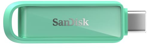SANDISK Phone Drive mit USB Type-C 512 GB (Flash-Laufwerk für Smartphones, Tablets und Computer, 150 MB/s Lesen, Schlüsselring-Öse zur Mitnahme, 1 Jahr RescuePRO Deluxe-Software) - Seafoam Green
