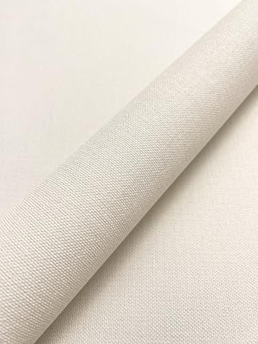Newroom Vliestapete Creme Uni Leinenoptik Wohnzimmer Tapete Flur | warmes Cremeweiß, feine textile Gewebestruktur, matt, ansatzfrei, skandinavische Wandtapete, Mustertapete, Schlafzimmer Büro