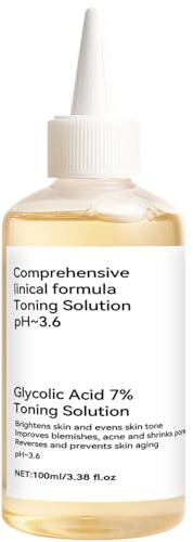 Glycolic Acid 7% Peeling Gesichtswasser (100 ml) – Glättendes & Feuchtigkeitsspendendes Tages-Gesichtswasser für Ein Gesund Aussehendes Hautbild | Geeignet für Fettige (100 ml)