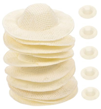 Toddmomy 15pcs Mini Straw Hat Toy Small Hat Miniature Doll Diy Craft Boys and Girls Novelty Decor
