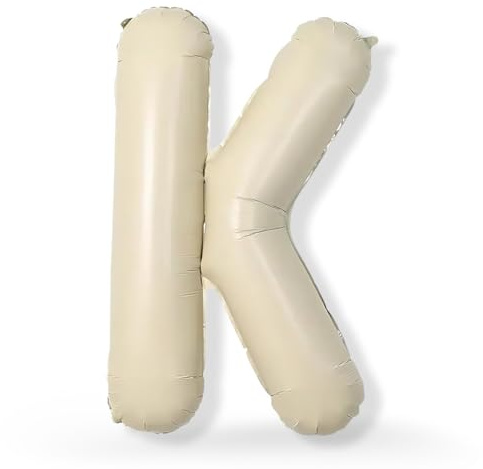 FUNXGO XXL Folienballon Buchstabe K Champagner ca. 100cm - Riesen Alphabet Ballon - Helium oder Luftfüllung - Ideal für Geburtstag, Hochzeit, Jubiläum, Party Deko & JGA - Ballon K Champagner