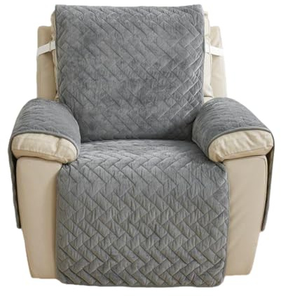 Recliner Chair Cover, Soft Armchair Chair Covers Wing Back Armchair Chair Arm Covers, Armchair Covers, Washable Sofa Cover, Chair Protectors Covers, Pets Family-Friendly Furniture Protection,Gray