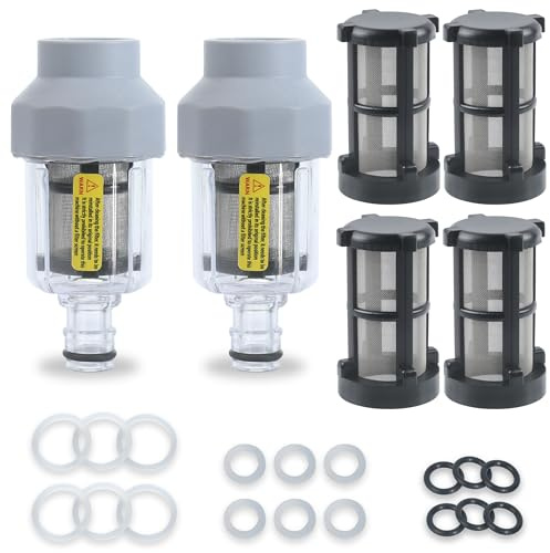 GIEXSMART Set di 2 Filtri per Idropulitrice, Filtro Sedimenti in Linea da 3/4 per Tubo da Giardino, Filtro a Rete per Camper, Autolavaggio & Rubinetto
