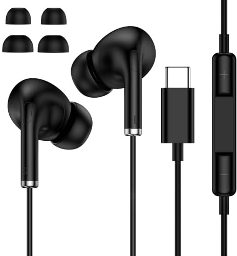 Kopfhörer mit Kabel USB C für Samsung Galaxy A17 5G A16 A57 A56 A37 A36 A26 S26 Ultra S25 S24 S23, Google Pixel 10 Pro/10a/9/8, In-Ear Kopfhörer USB C Ohrhörer Headset mit Mikrofon für iPhone 17 16 15