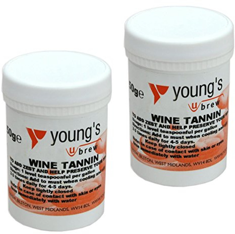 2x Wine Tannin 50g Youngs - Home brew Beer & Wine Making Chemicals