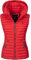 Navahoo Damen Übergangsjacke leichte Steppweste mit Abnehmbarer Kapuze Shadaa Rot Gr. M