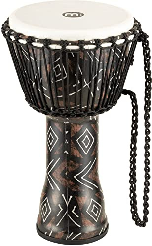 Meinl Percussion Rope Travel Djembe - Mittelgroße Handtrommel - Mit Nylonseilen - Durchmesser 10 Zoll - Kunststoff, Mehrfarbig (PADJ6- M-F)