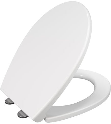Soft Close Toilet Seat, Oval Standard Size Toilet Seat, Quick-Release for Easy Cleaning, Durable Loo Seat, Comes with Top Fitting by AAN®