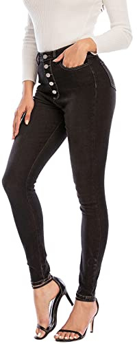 ECUPPER Womens Jeans High Waist Skinny Fit Stretch Jeans Denim Trousers with Pockets