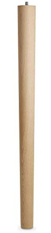 Pied de Table en Hêtre brut H 710 mm/Ø 60/40 mm avec Vis à Double Filetage M10 Idéal pour Cuisine & Tables à Manger /