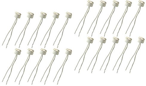 Lot de 20 douilles en céramique MR16 G5.3 pour ampoule LED MR16 G5.3 Mr11 pour ampoule halogène et LED 12 V, connecteur de fil adaptateur de douille de base