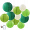 Treer Papier Laterne rund Lampenschirm, 12pcs Verschiedene Größen Lampions Papierlaterne Hochtzeit Weihnachten Festival Party Dekoration (Grün)