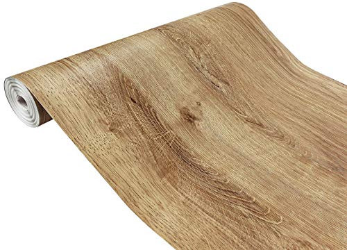 DecoMeister Klebefolie in Holz-Optik Holzfolien Deko-Folien Holzdekor Selbstklebefolie Möbelfolie Selbstklebend Fertigrolle Holz Folie für Möbel Ribbeck Oak 67,5x740 cm