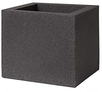kunstpflanzen-discount.com Übertopf als Cube im Granit Style mit 30x30cm aus Kunststoff zur Bepflanzung