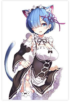 Anime-Poster Re Zero Rem 6, Leinwand-Poster, Wandkunst, Deko, Bild, Gemälde für Wohnzimmer, Schlafzimmer, Dekoration, 30 x 45 cm, ohne Rahmen