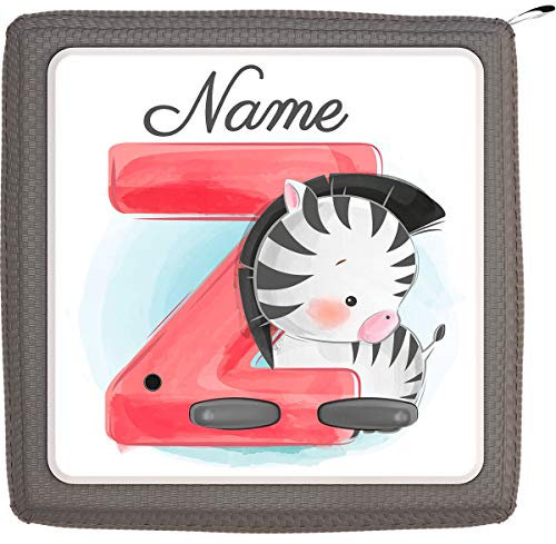 TheSmartGuard Folie passend für die Toniebox | Schutzfolie Sticker | individuell anpassbar | Baby Zebra mit Buchstabe Z mit Name personalisiert | Handschrift