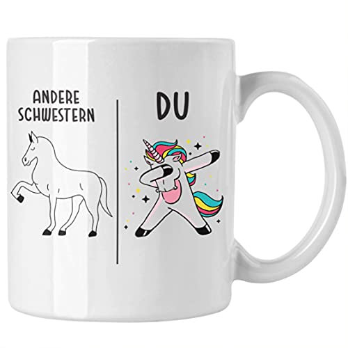 Schwester , Keramik , Geschenk Geburtstag Tasse Geschenkideen Tassen mit Spruch für Schwester