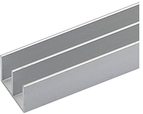Profilé en aluminium anodisé type double U (20 x 18 x 1 mm) - 1 m - Col.argent
