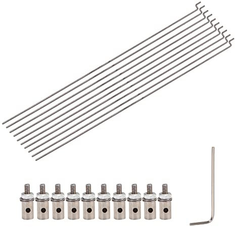 BQLZR 10 Stück Aluminium-Schubstangen-Stopper, Servo-Armverbinder, Adapter für RC-Flugzeuge, Boote, Modellflugzeuge und Fahrzeuge