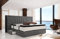 Sofa Dreams Boxspringbett Monaco in Strukturstoff Polsterbett mit Stauraum und LED Beleuchtung Kopfteil mit USB-Anschlüssen (180 x 200 cm, Grau-Schwarz h5)