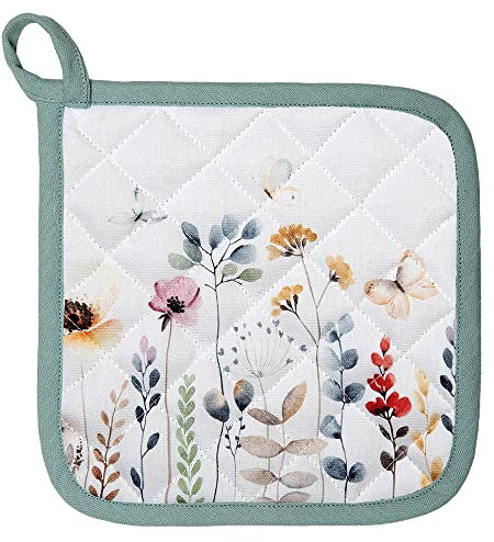 Clayre & Eef FOB45 Topflappen Weiß, Grun 20x20 cm