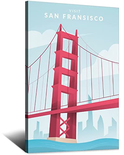 San Fransisco Golden Gate Bridge Vintage Reise Poster Leinwand Wand Home Room Decor Kunst Poster Gemälde Bild Druck Geschenk Poster