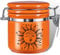 KARCOOL Sun Moon Stash Container Half Oz (250ml), Ceramic Cute Stash Jar Containers w/Clamp Lid, Mystical Celestial Aesthetic Decorative Jar Storage - Double Sealed Airtight Herbs Fresh Jar -Orange