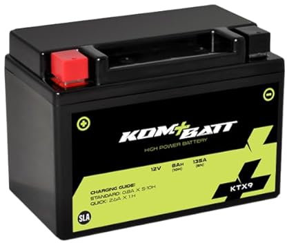 Batterie moto Kombatt SLA KTX9 / Charge et scellée/Dimensions : 15 x 8,7 x 10,5 cm pour KAWASAKI Z900 ABS, Z900RS ABS, Cafe 900 2017-2019