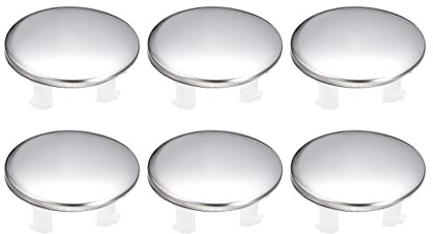 QUARKZMAN 6Stk Spüle Trimmung Überlauf Deckel Spüle Überlauf Ringe 29.1mm Metall Bad Küche Becken Einzeln Schicht Locheinsatz Rund Kappen Silber