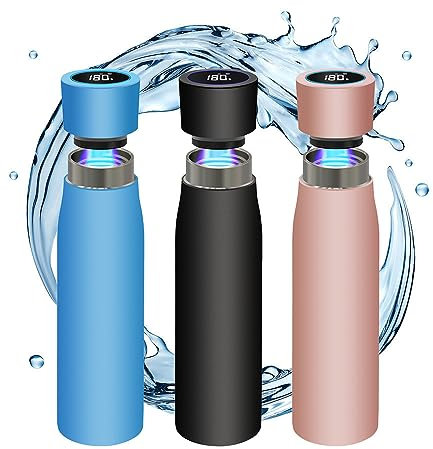 Selbstreinigende UV-Wasserflasche, selbststerilisierendes Desinfektionsmittel, Premium-High-Tech, Temperaturanzeige, Erinnerung an das Trinken von Wasser, wiederaufladbar und wiederverwendbar,